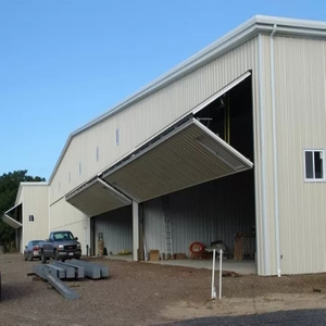 Industrial prefab galvanized light weight steel hangar warehouse shed